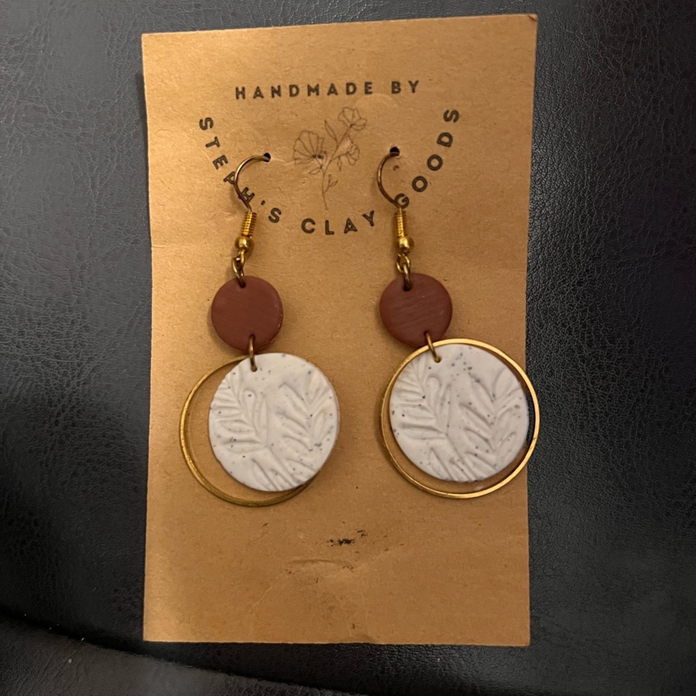 Gold Accented Clay Earrings